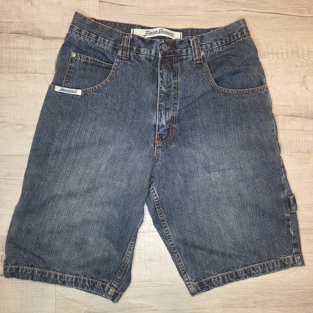 VTG Y2k Paco Cargo Dark Wash Jeans Shorts Mens Size 34